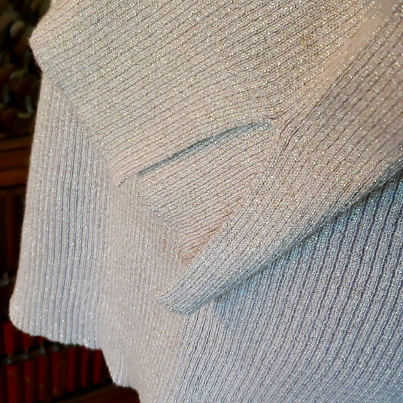 DG2 by Diane Gilman - Sweater - Sparkly Mauve Silver Metallic Threads - 1X - NWT - Picture 6 of 16